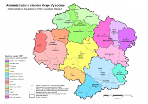 Mapa kraje Vysočina